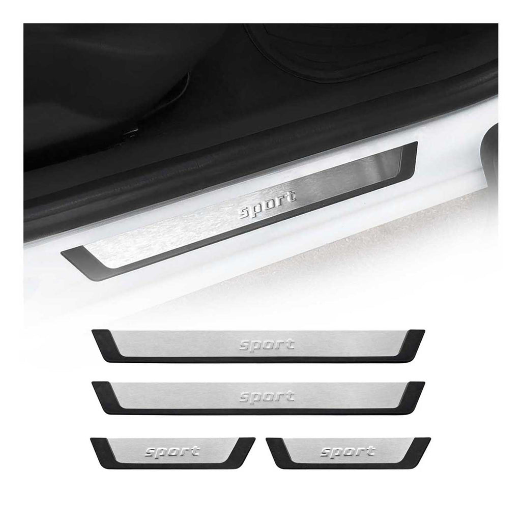 GMC Yukon Yukon XL 1500 Door Sill Scuff Plate Scratch Protector Sport Brushed Stainless Steel 4Pcs