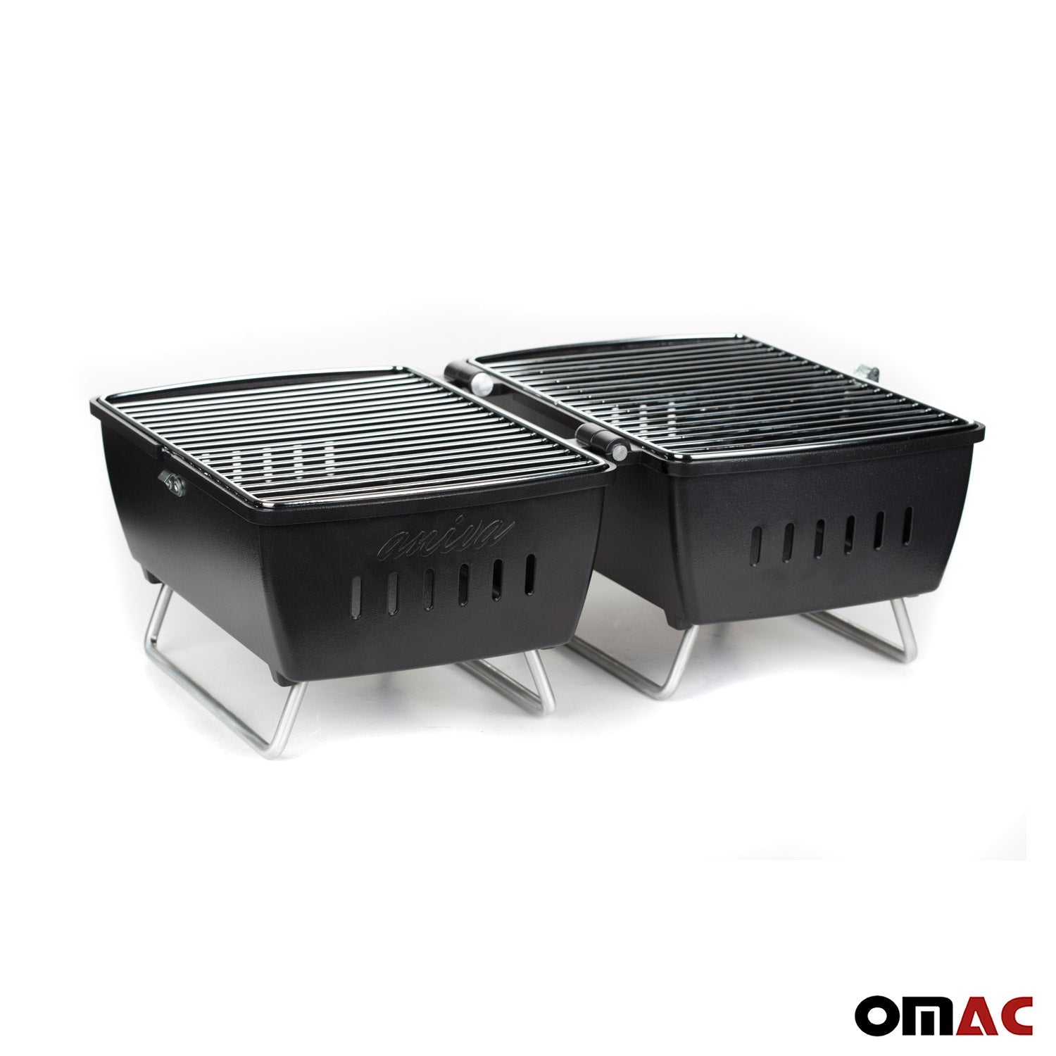 Black Portable Charcoal BBQ Grill Outdoor Camping 13 Pcs