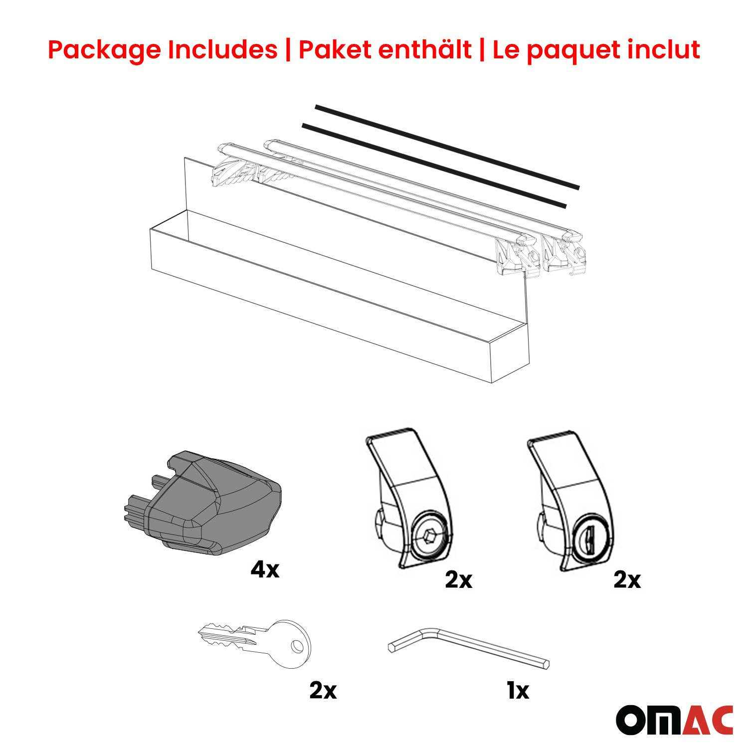2003-2015 Lexus RX Roof Rack Cross Bars Black