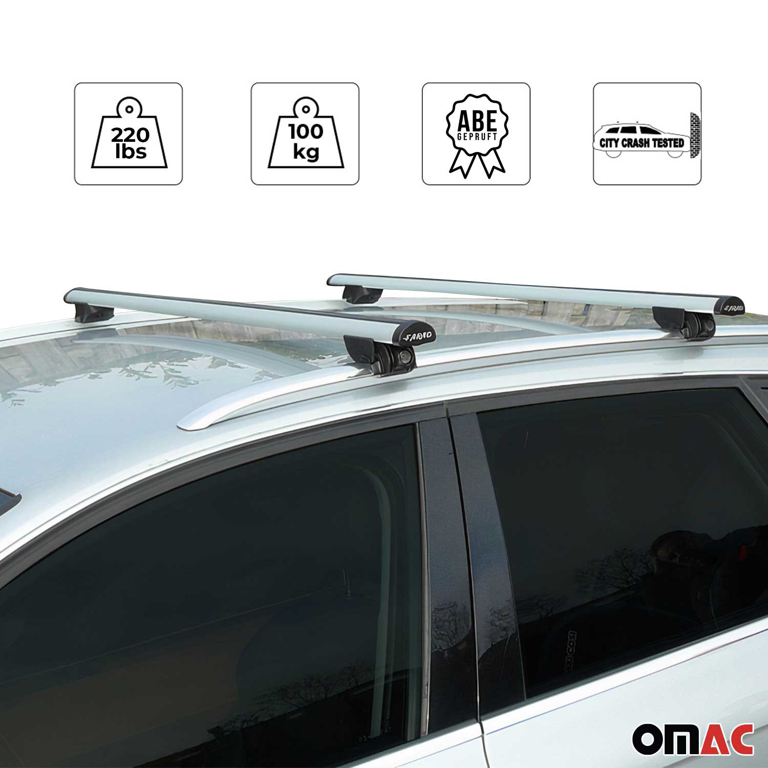 2007-2013 BMW X5 E70 Roof Rack Cross Bars Silver