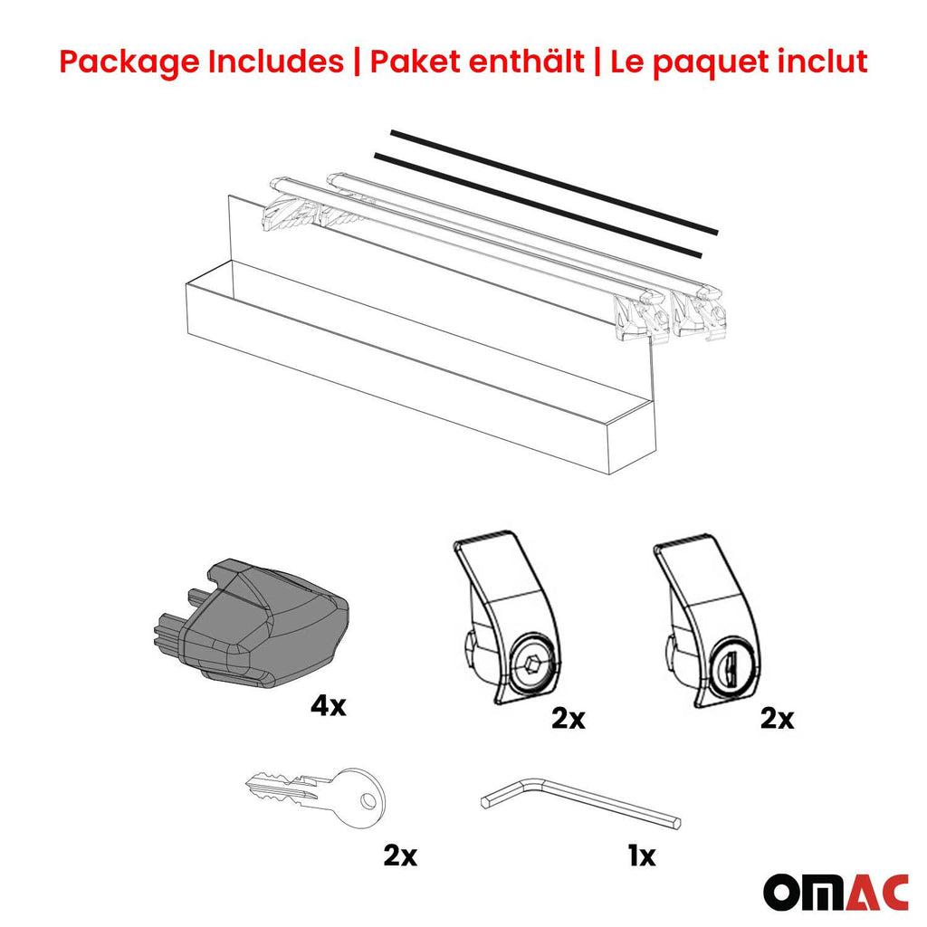2005-2010 Kia Sportage Roof Rack Cross Bars Black