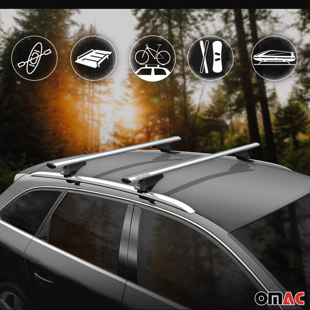 2021-2025 Nissan Rogue Roof Rack Cross Bars Luggage Carrier Silver 2x