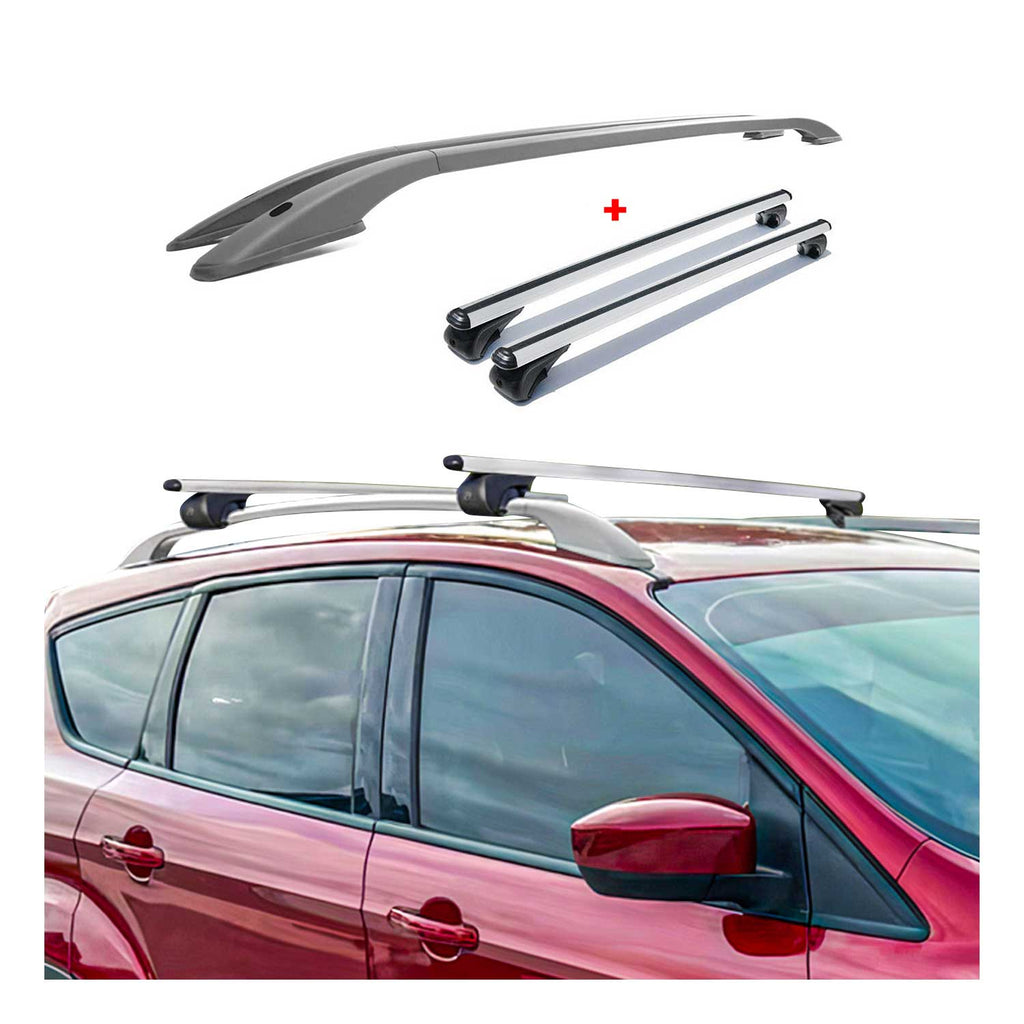 2013-2019 Ford Escape Roof Rack Rail Cross Bars Roof Set Silver