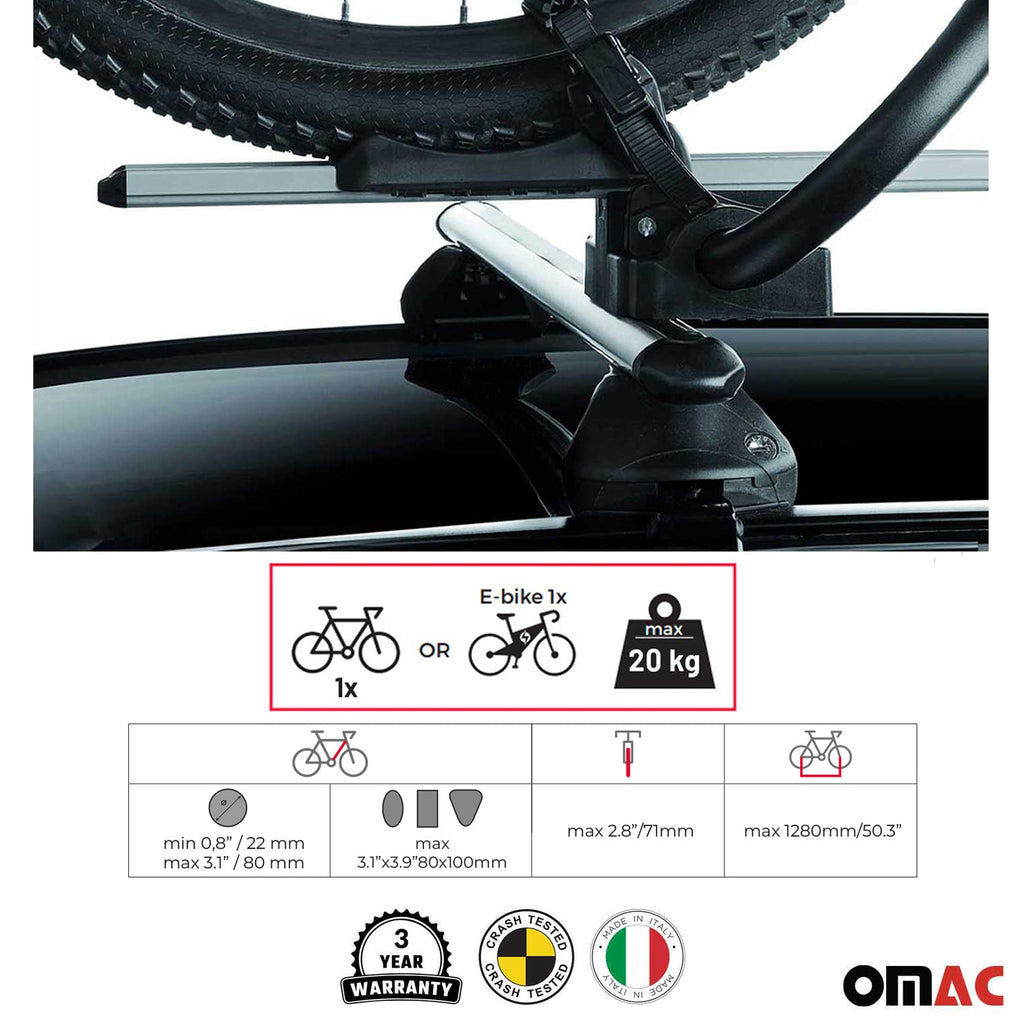 Car Rooftop Mount Bike Rack Carrier Bicycle Universal Lockable Black 2Pcs