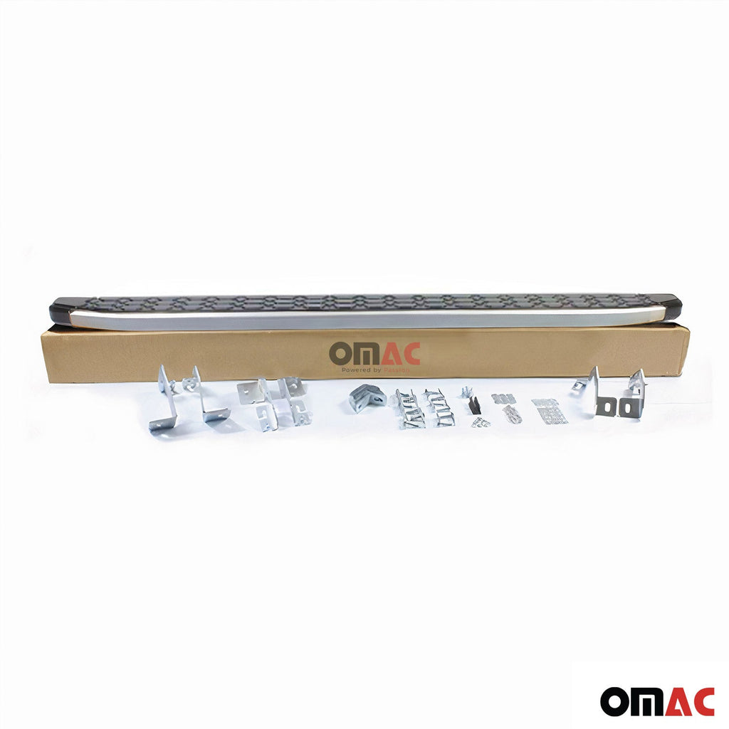 1994-2002 Land Rover Range Rover Running Boards Side Steps Silver & Black