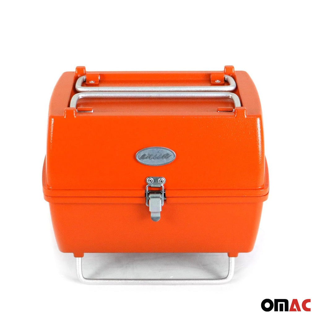 Orange Portable Charcoal BBQ Grill Outdoor Camping 13 Pcs