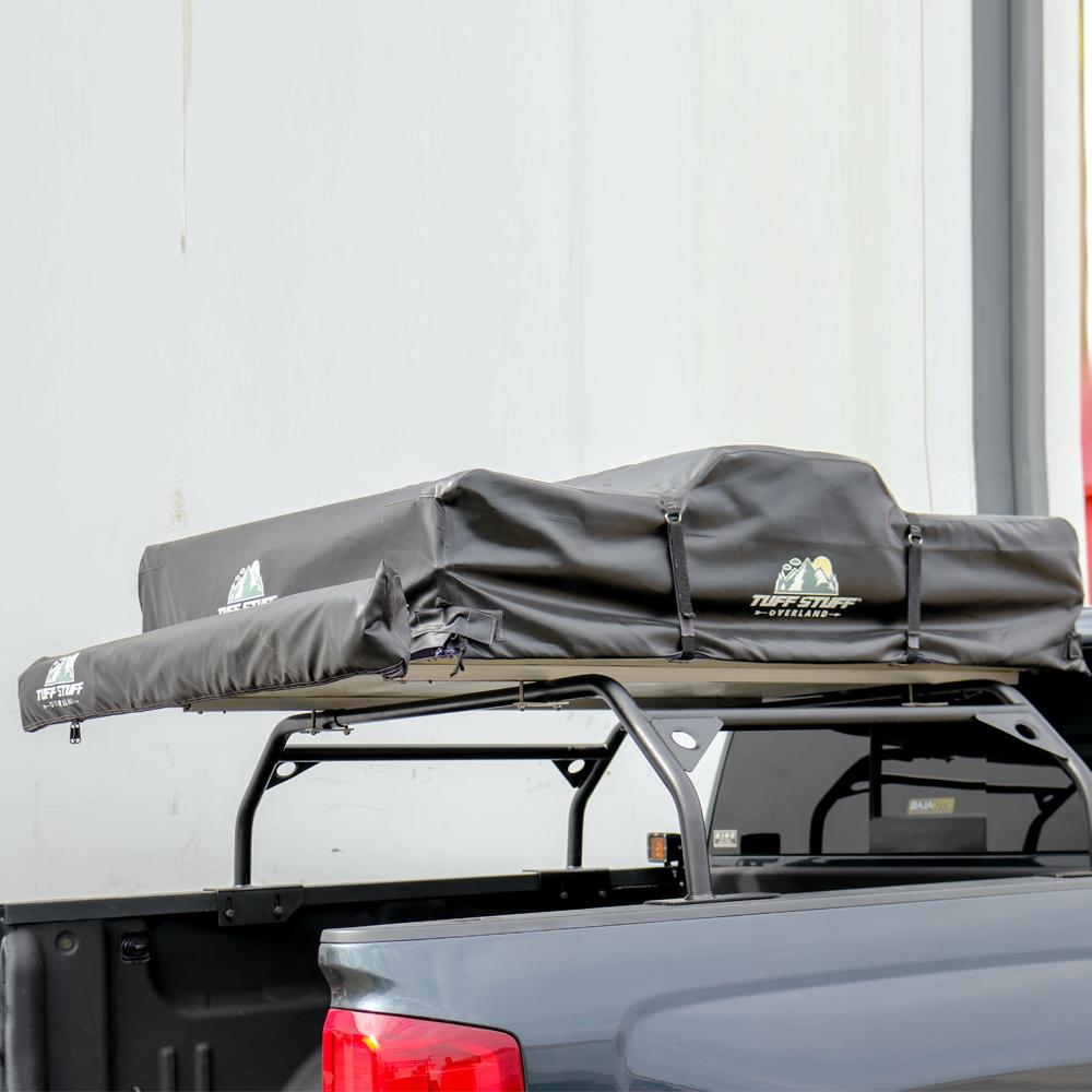 tuff stuff roof tent TUFF STUFF® OVERLAND ROOF TOP TENT TRUCK BED RACK, ADJUSTABLE, POWDER COATED 40" – The Nomad Place