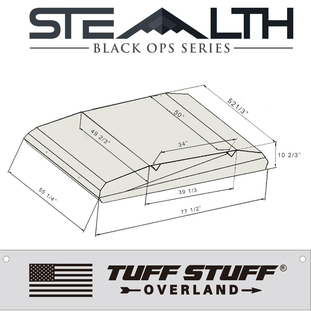 Tuff Stuff Overland Stealth Series Aluminum Shell Rooftop Tent, Black