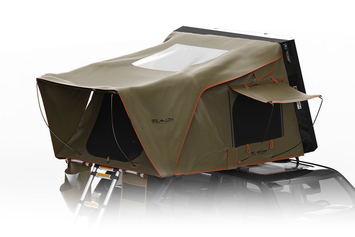 Tuff Stuff Overland Stealth Series Aluminum Shell Rooftop Tent, Black