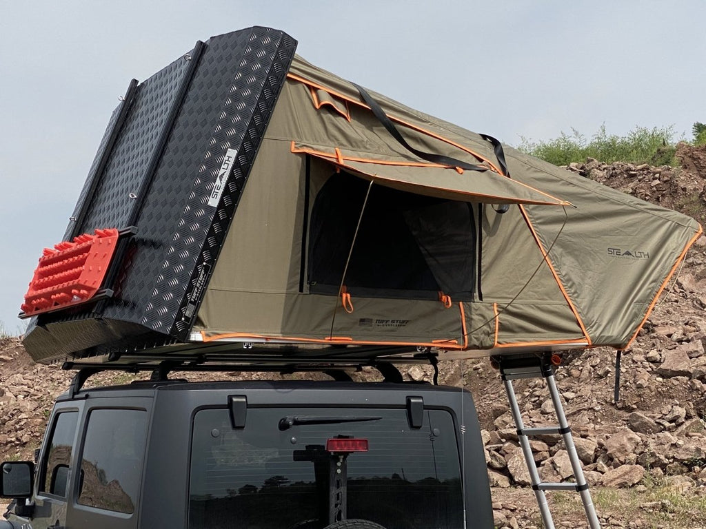 Tuff Stuff Overland Stealth Series Aluminum Shell Rooftop Tent, Black