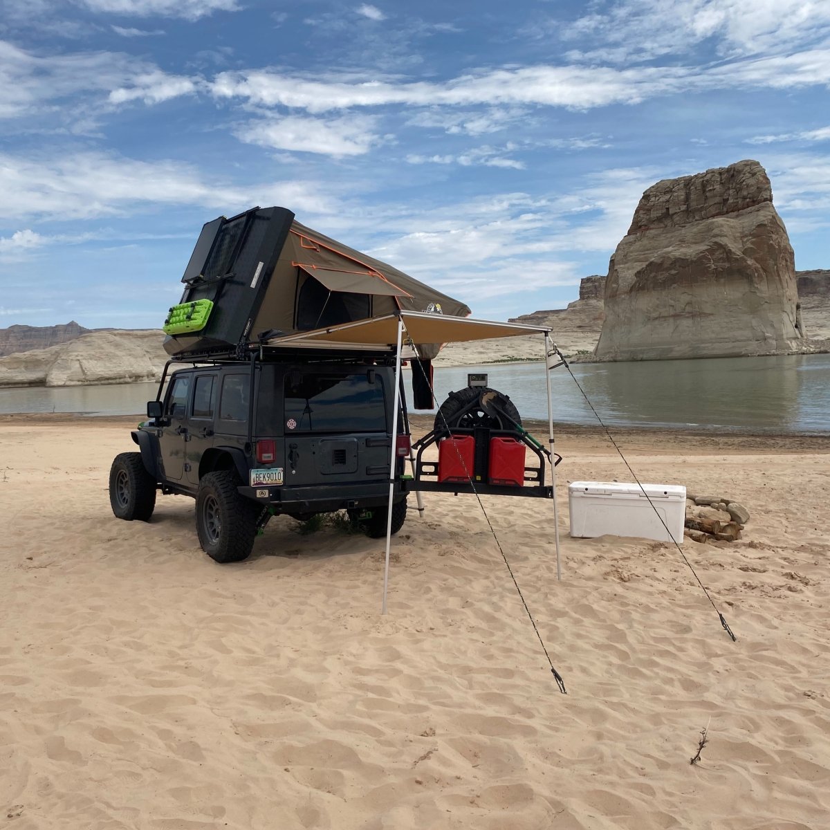 Tuff Stuff Overland Stealth Series Aluminum Shell Rooftop Tent, Black