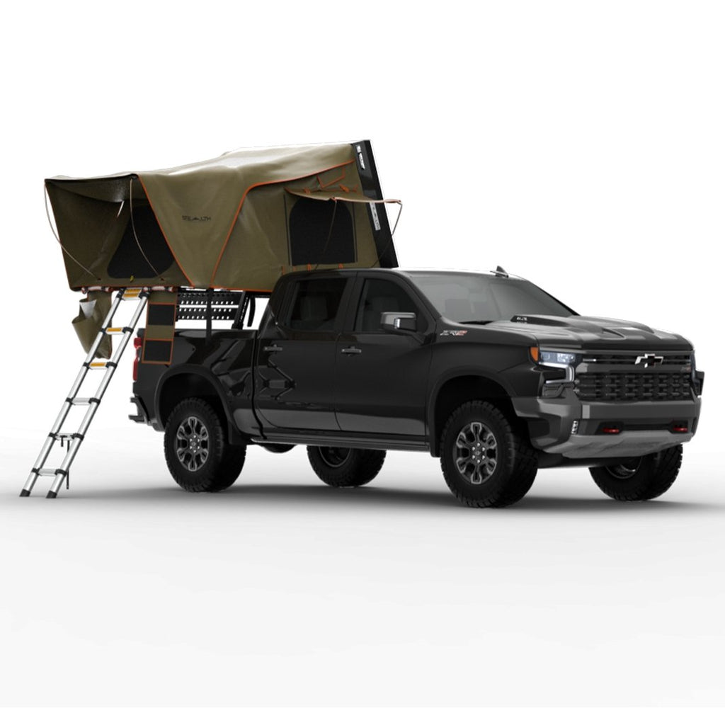 Tuff Stuff Overland Stealth Series Aluminum Shell Rooftop Tent, Black