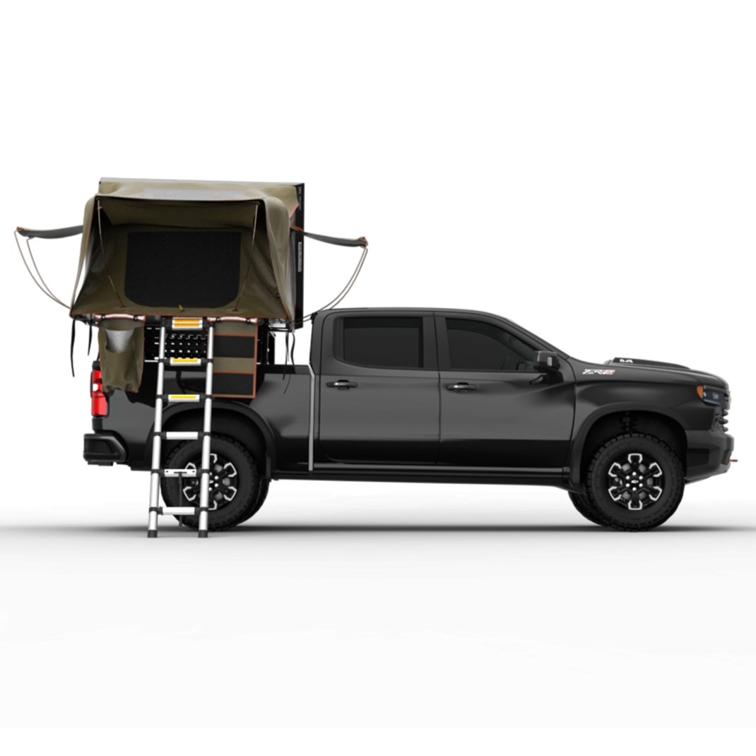 Tuff Stuff Overland Stealth Series Aluminum Shell Rooftop Tent, Black