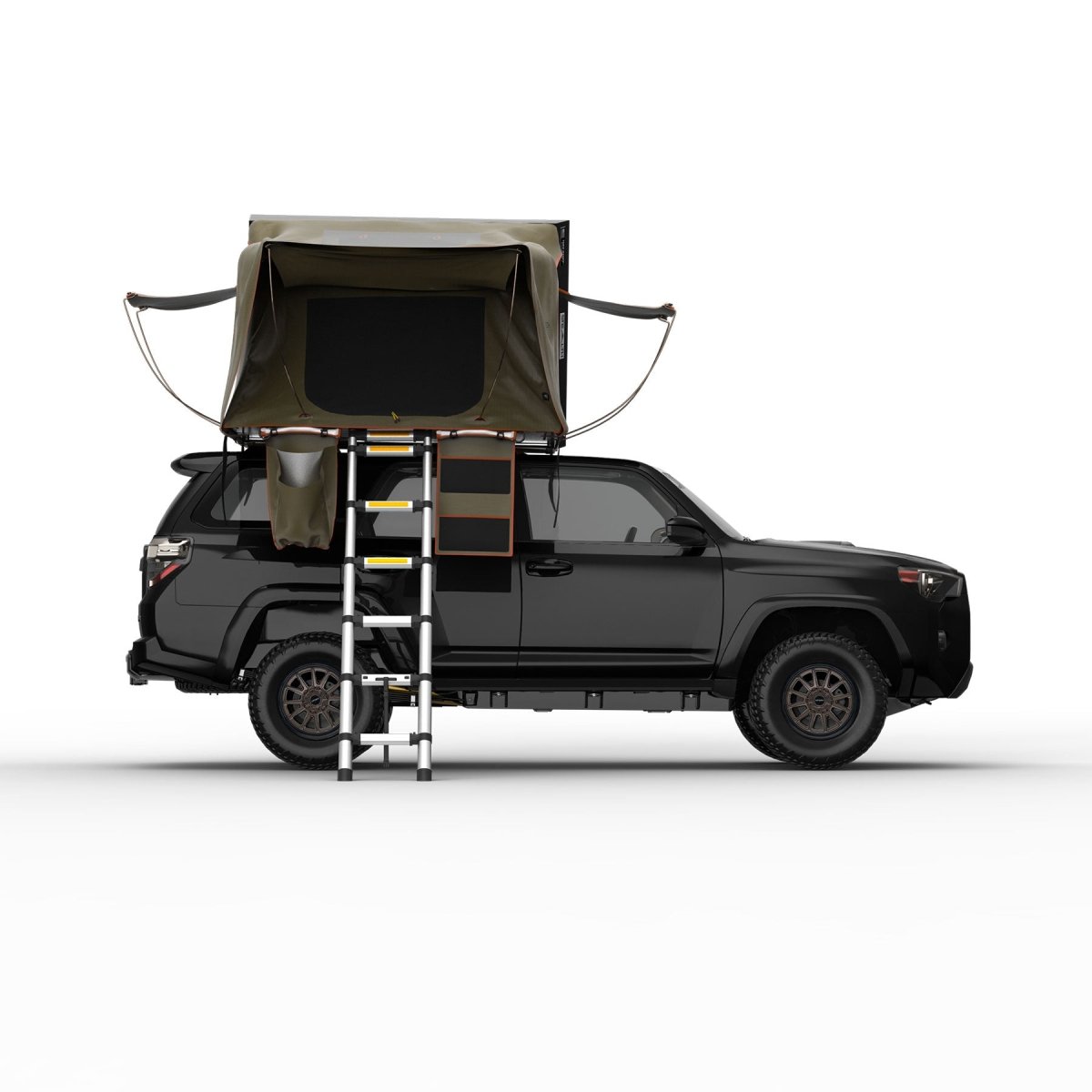 Tuff Stuff Overland Stealth Series Aluminum Shell Rooftop Tent, Black